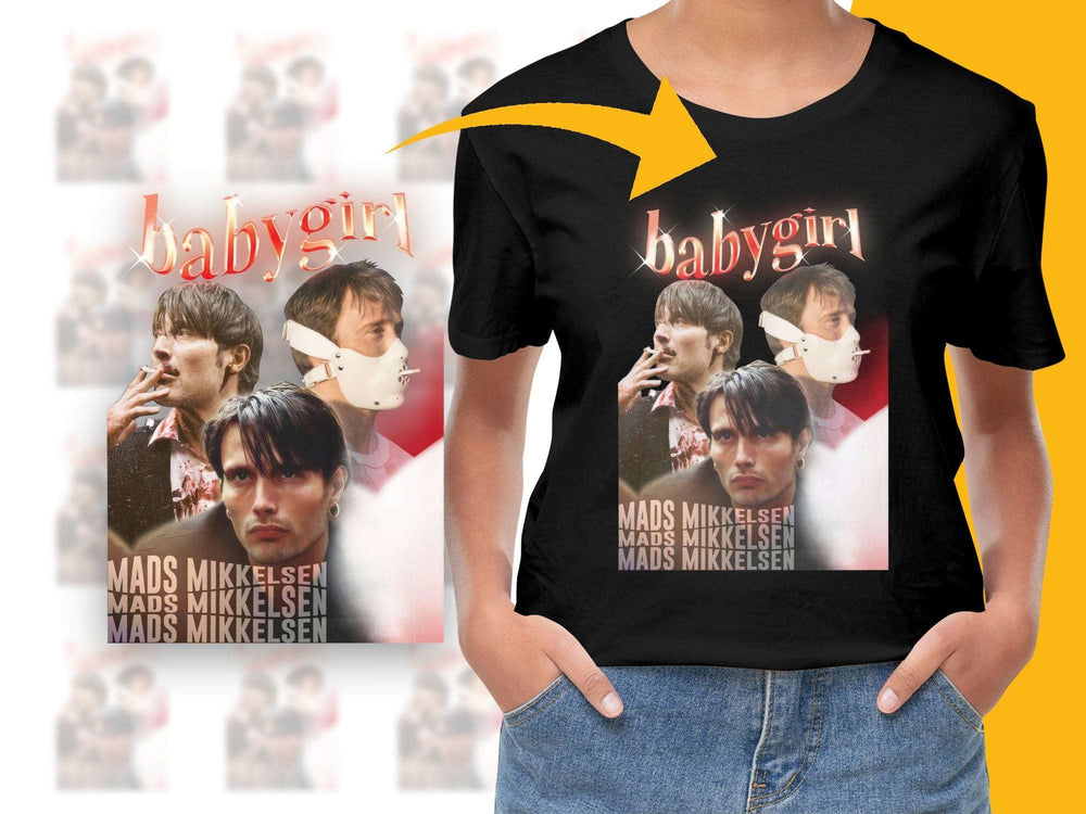 Babygirl Mads Mikkelsen Graphic T-Shirt, Fan Art Tee, Unisex Pop Culture Shirt, Trendy Actor Print Top, Gift Idea