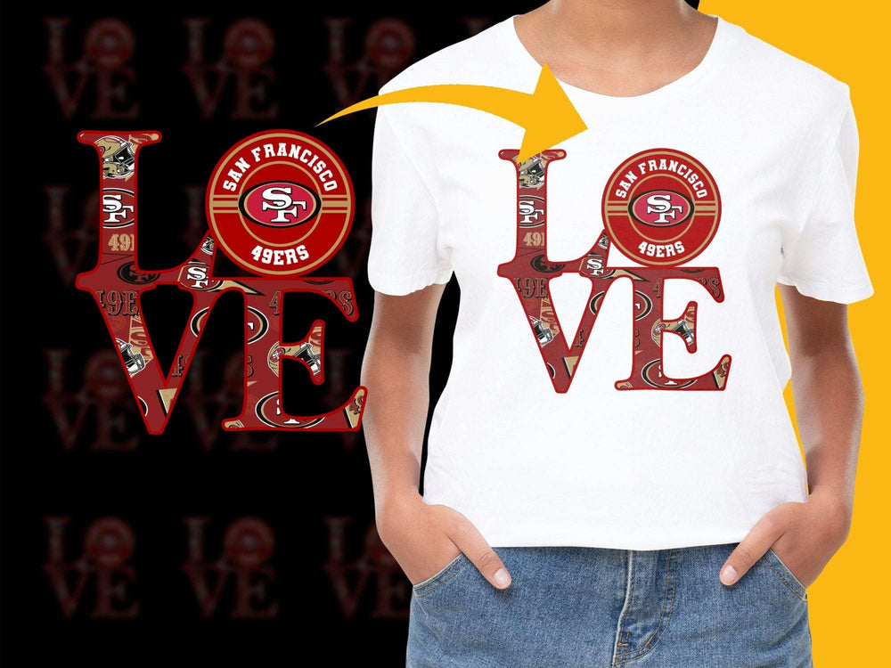 San Francisco 49ers Love T-Shirt, Graphic Tee, Football Fan Gift, Sports Apparel, Casual Wear