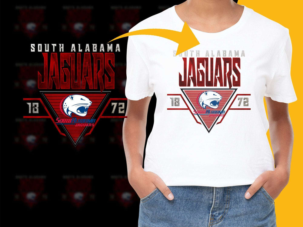 South Alabama Jaguars T-Shirt, College Sports Tee, White Graphic Shirt, Athletic Apparel