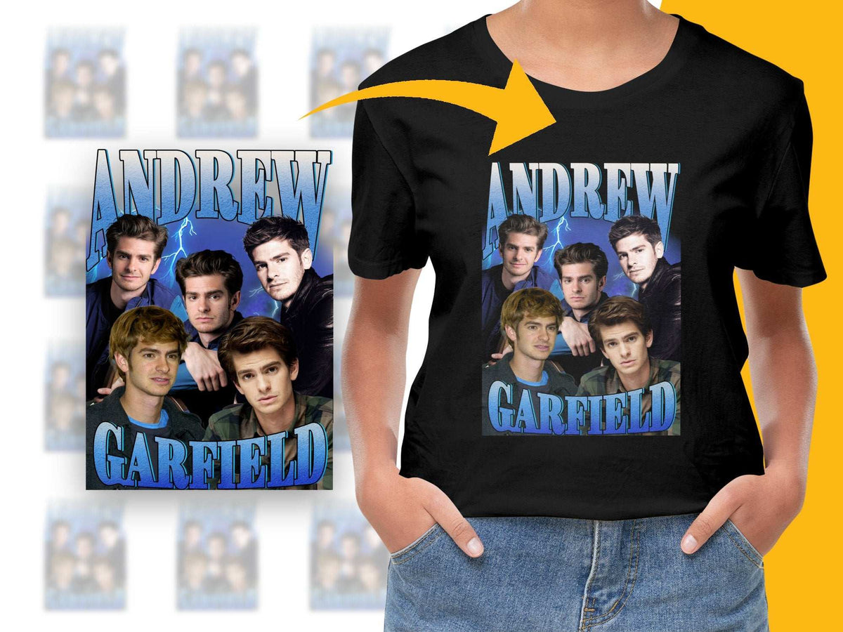 Andrew Garfield Photo Collage T-Shirt, Celebrity Graphic Tee, Unisex Fashion Apparel