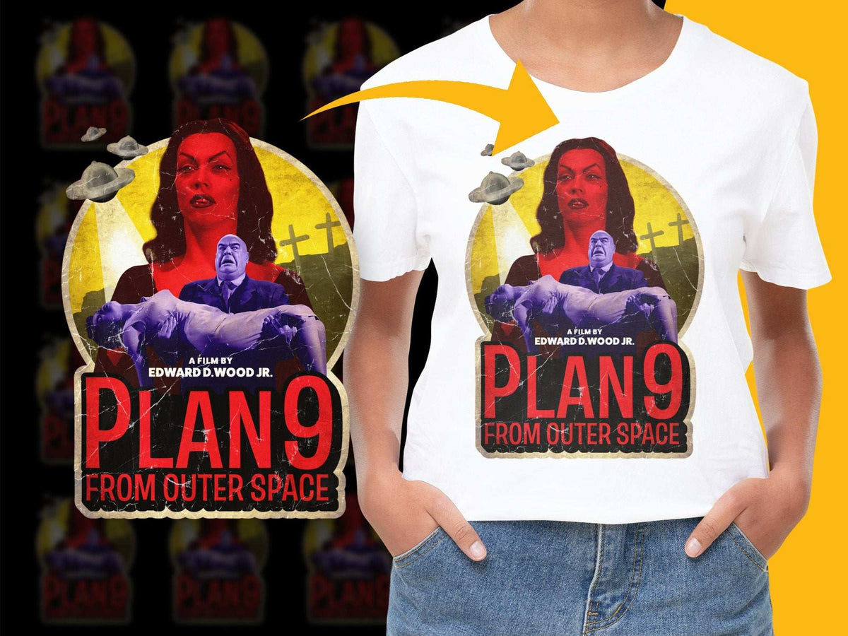 Vintage Plan 9 From Outer Space Movie Poster T-Shirt, Retro Sci-Fi Graphic Tee, Unisex Film Fan Apparel