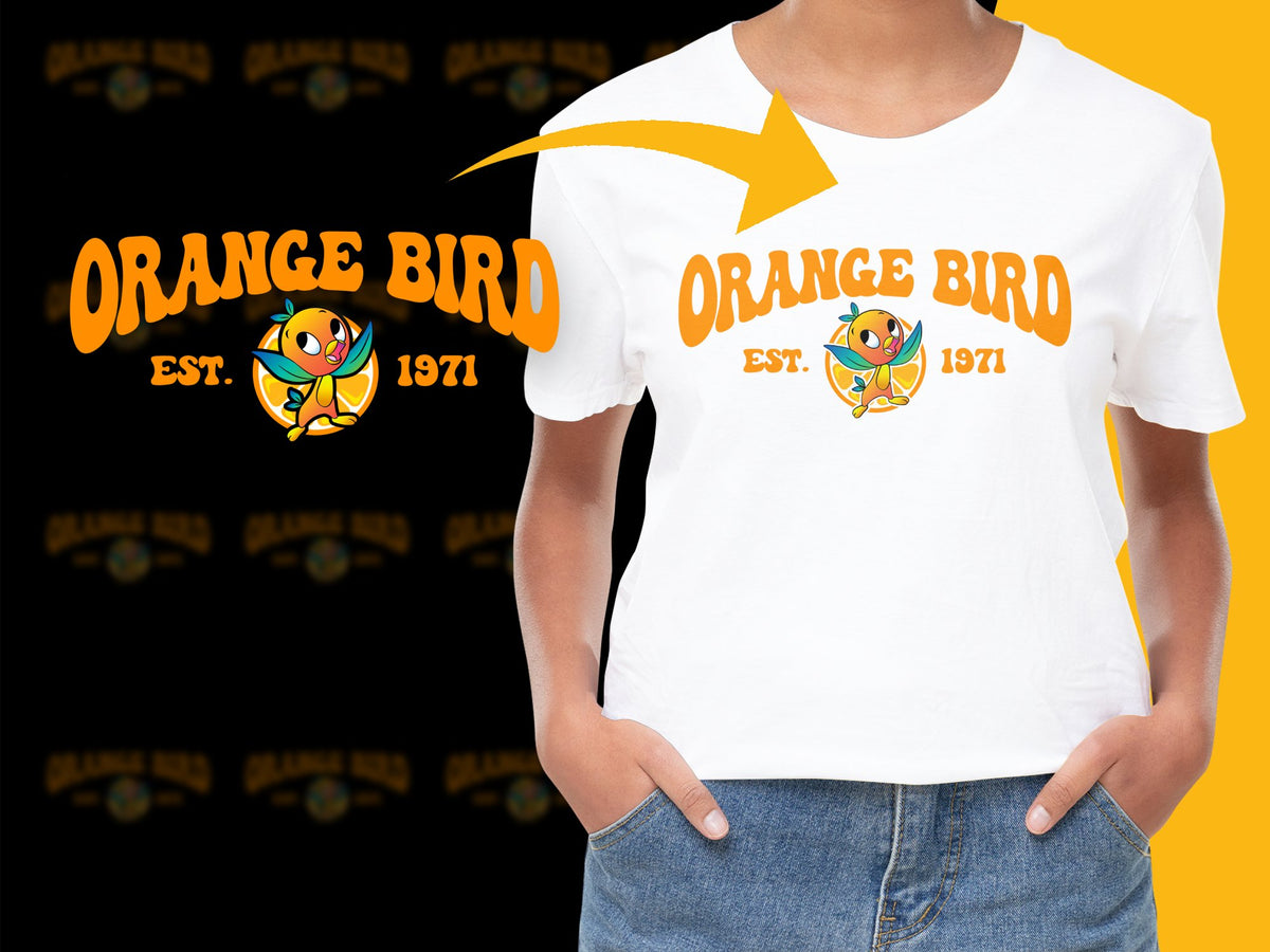 Orange Bird T-Shirt, Vintage 1971 Inspired Retro Graphic Tee, Unisex Fashion Casual Wear