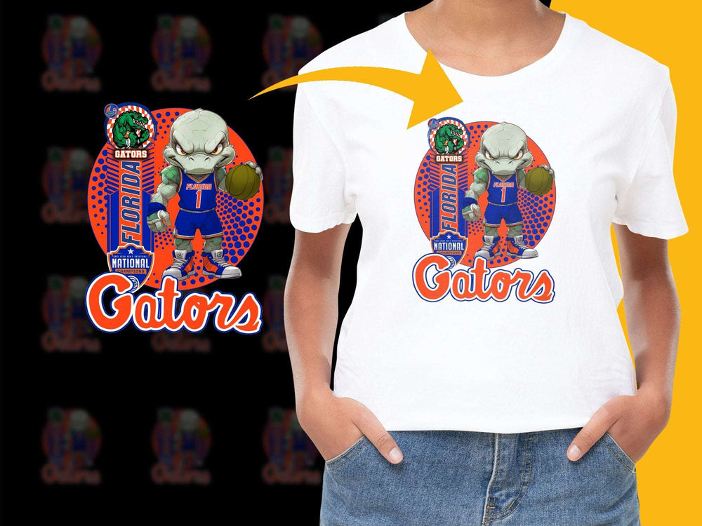 Women's Florida Gators T-Shirt, Alligator Mascot Graphic Tee, Casual Sports Apparel, College Team Fan Gear