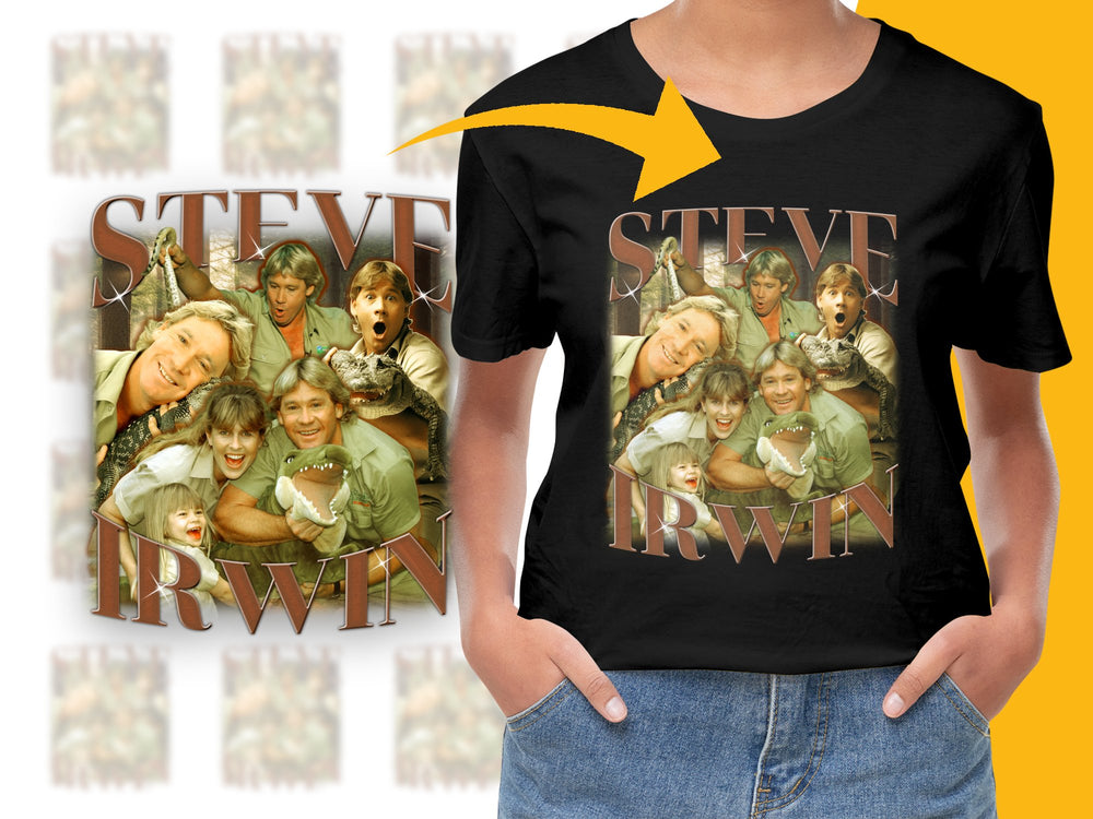 Steve Irwin Tribute T-Shirt, Crocodile Hunter Fan Tee, Vintage Style Graphic Shirt for Wildlife Enthusiasts