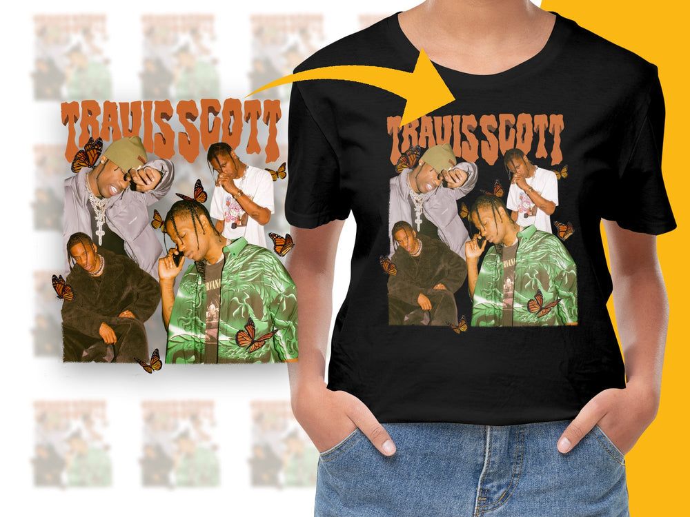 Travis Scott Inspired Graphic T-Shirt, Hip Hop Artist Print Tee, Urban Streetwear, Unisex Fashion Top
