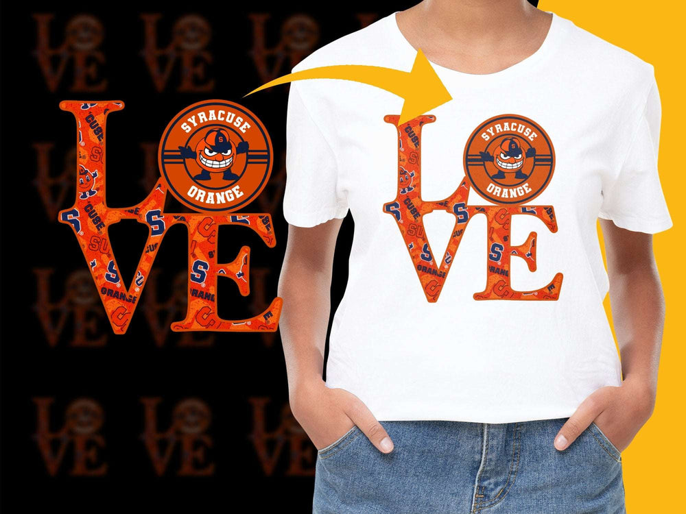Syracuse Orange Love T-Shirt, Graphic College Sports Tee, Unisex Orange Pride Apparel