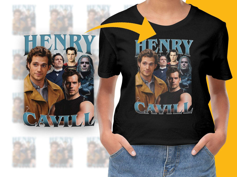 Henry Cavill Graphic T-Shirt, Movie Star Fan Tee, Casual Black Shirt with Celebrity Print, Unisex Fashion Top