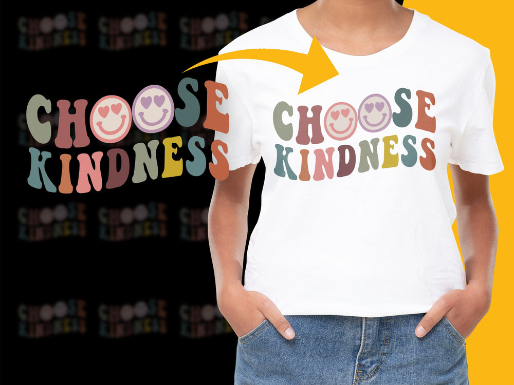Choose Kindness T-Shirt Colorful Lettering Inspirational Message Unisex Tee Positive Vibes Apparel