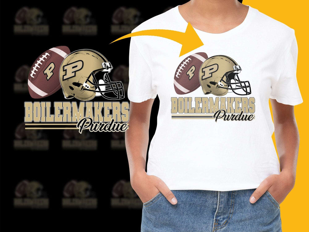 Purdue Boilermakers Football Graphic Tee, Unisex White T-Shirt, College Sports Fan Apparel