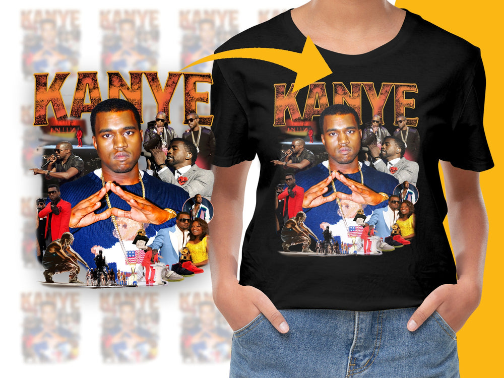 Kanye West Tribute T-Shirt, Vintage Graphic Tee, Hip-Hop Music Fan Apparel, Urban Street Fashion, Collectible Memorabilia Shirt
