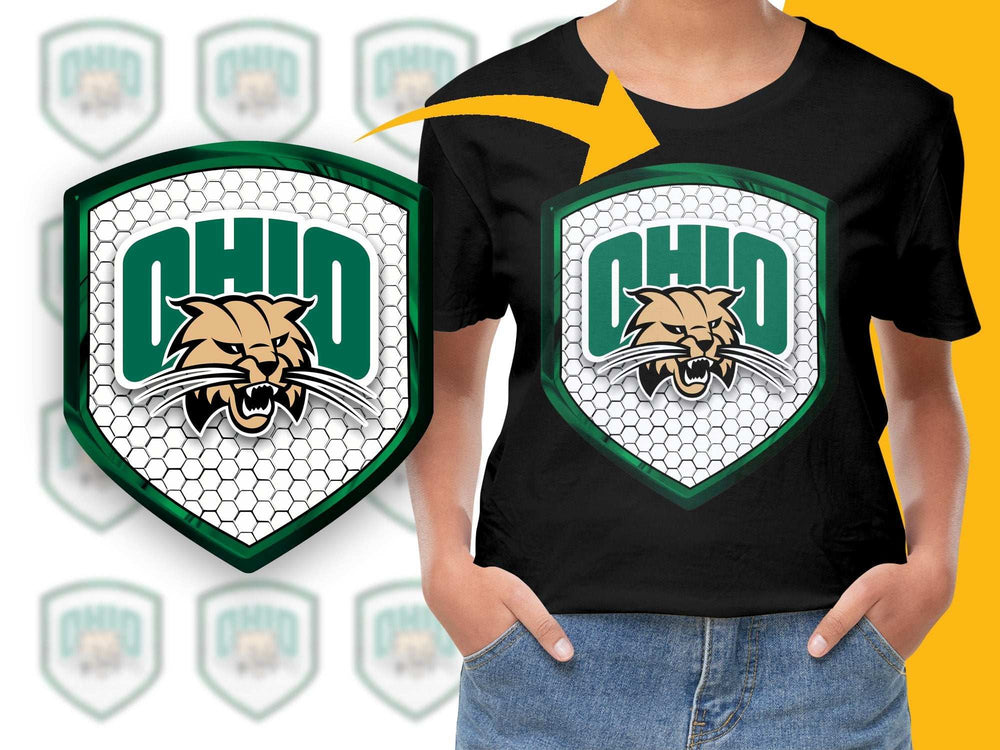 Ohio Bobcat Graphic T-Shirt, Casual Black Tee, Sports Logo Apparel, Men's and Women's Sizes Available