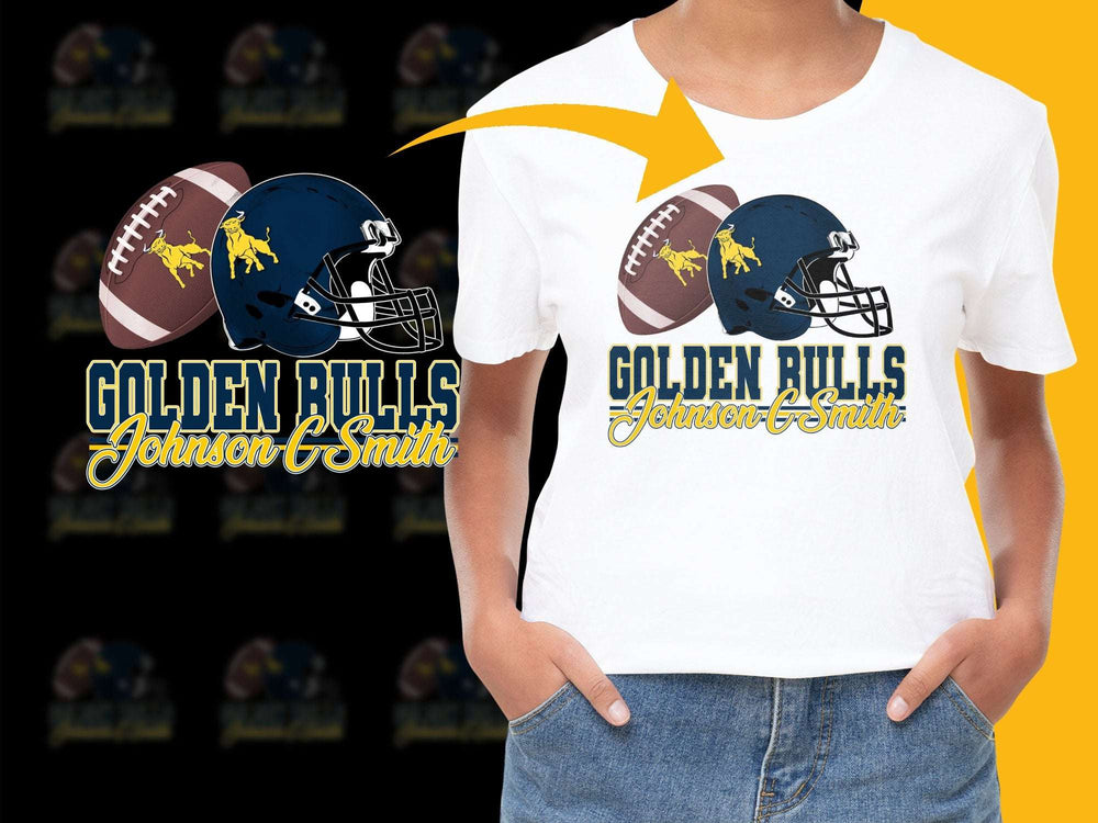Golden Bulls Johnson Smith Football T-Shirt, Sports Team Graphic Tee, Youth and Adult Sizes