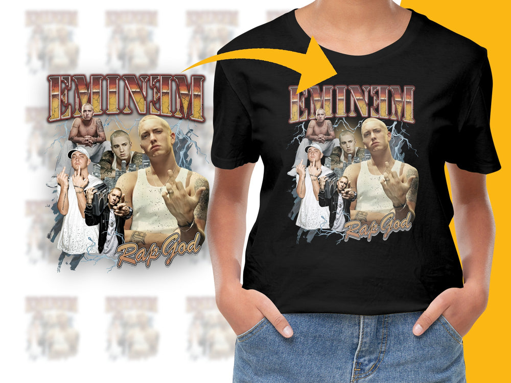 Eminem Rap God T-Shirt, Vintage Hip Hop Graphic Tee, Music Fan Apparel, Unisex Black Top