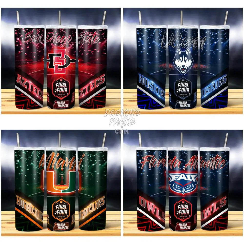4 Final Four March Madness Tumbler Wrap Bundle Jpg