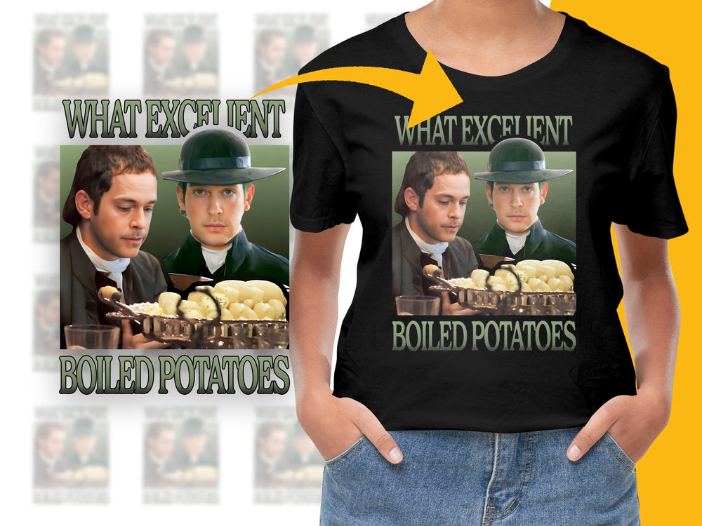 Vintage Movie Scene T-Shirt, 'What Excellent Boiled Potatoes' Retro Film Graphic Tee, Unisex Cotton Shirt