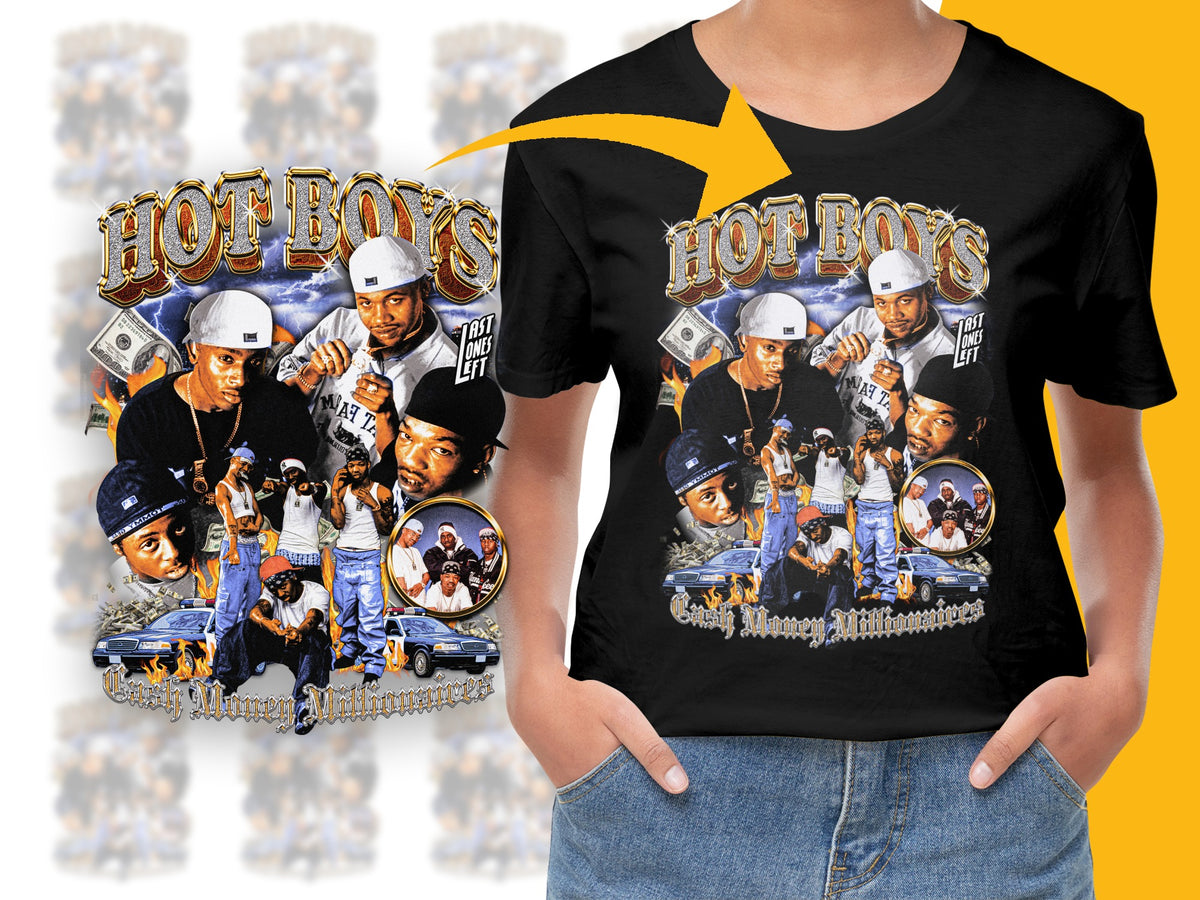 Vintage Hot Boys T-Shirt, 90s Hip Hop Band Tee, Urban Graphic Shirt, Retro Music Fashion, Unisex Clothing, Collector's Item