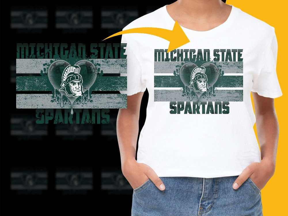 Michigan State Spartans T-Shirt, Vintage Distressed Logo, College Sports Fan Apparel, Unisex White Tee