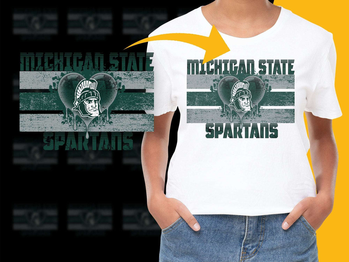 Michigan State Spartans T-Shirt, Vintage Distressed Logo, College Sports Fan Apparel, Unisex White Tee