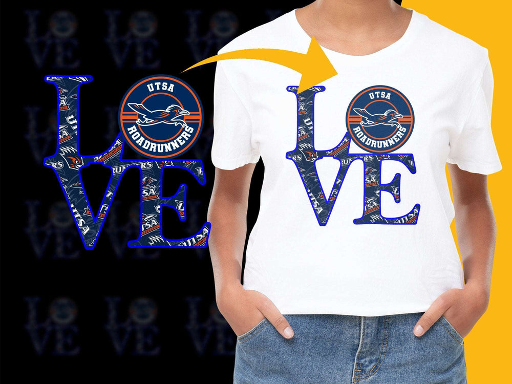 UTSA Roadrunners Love Graphic T-Shirt, College Sports Fan Apparel, Unisex White Tee