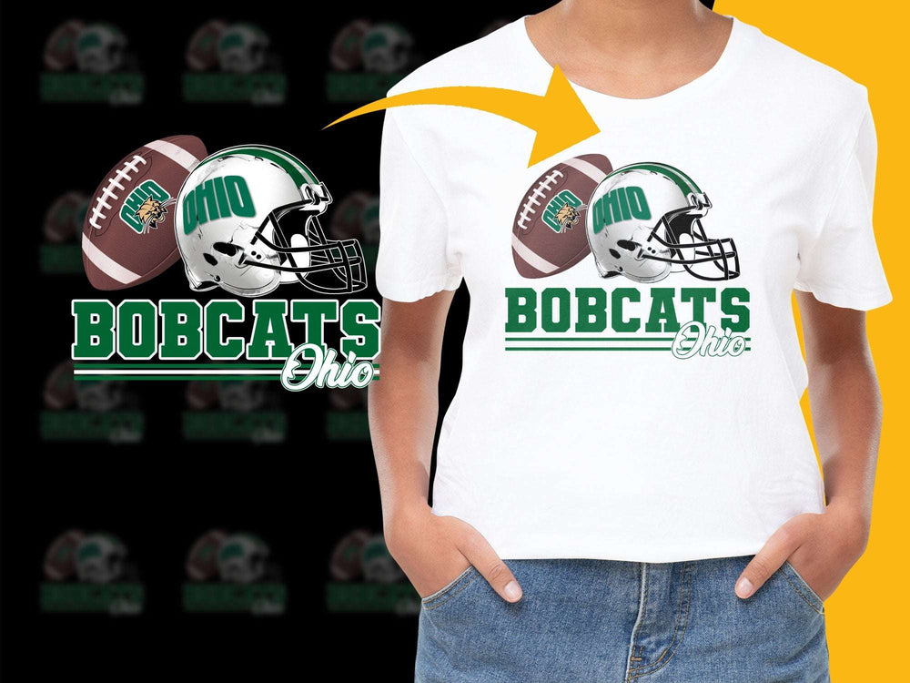 Ohio Bobcats Football T-Shirt, College Sports Team Graphic Tee, Unisex White Shirt