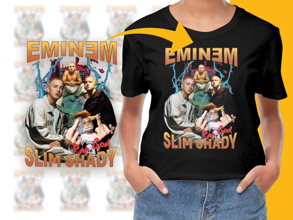 Eminem T-Shirt, Rap God Slim Shady Graphic Tee, Vintage Music Fan Merchandise, Hip Hop Apparel
