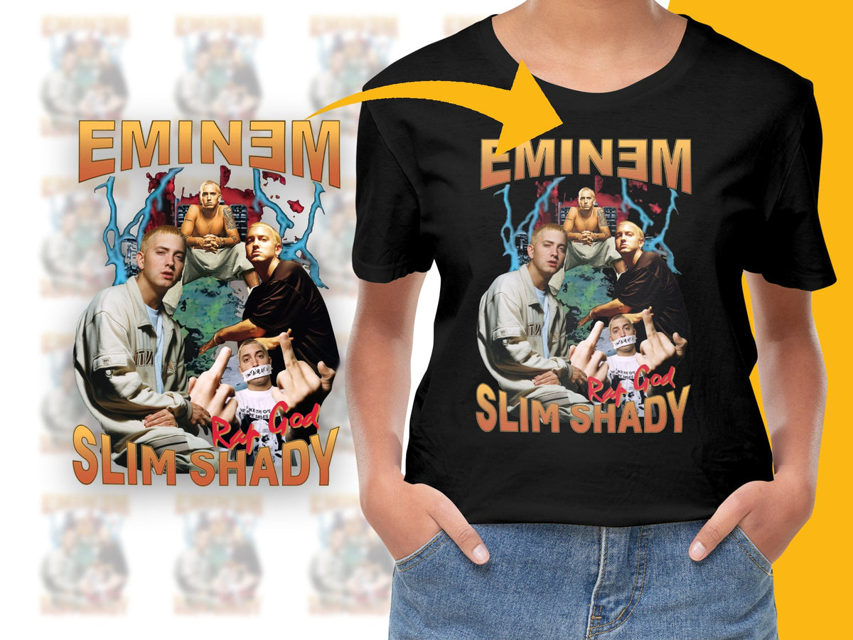 Eminem T-Shirt, Rap God Slim Shady Graphic Tee, Vintage Music Fan Merchandise, Hip Hop Apparel