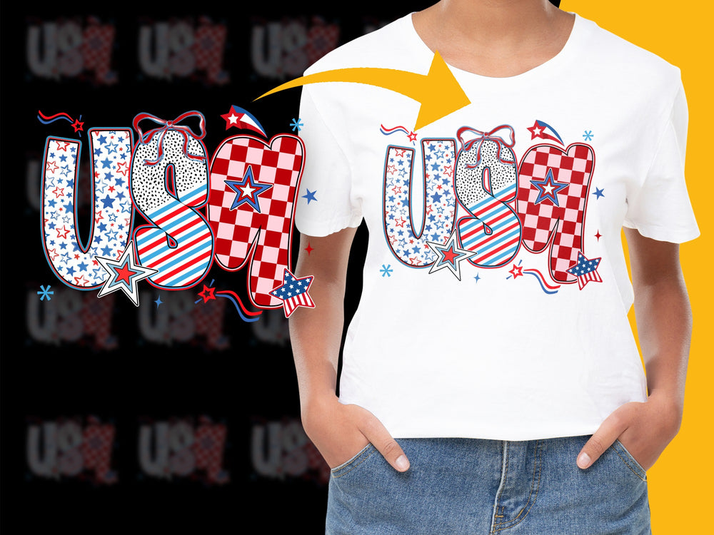 Patriotic USA T-Shirt, American Flag Style, 4th of July Independence Day Tee, Unisex Adult Fashion