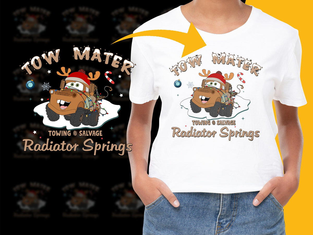 Tow Mater T-Shirt Kids and Adults Radiator Springs Towing and Salvage Graphic Tee