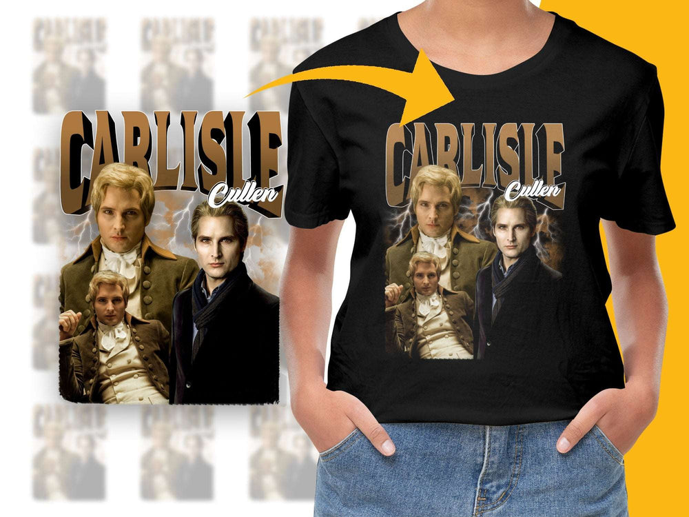 Carlisle Cullen Twilight Saga Inspired Graphic T-Shirt, Vampire Movie Fan Tee, Unisex Black Cotton Shirt