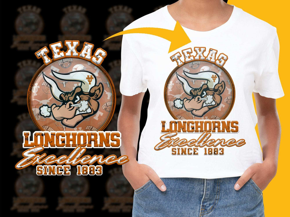 Texas Longhorns T-Shirt, Vintage Campus Style, Excellence Since 1883, Sports Fan Tee