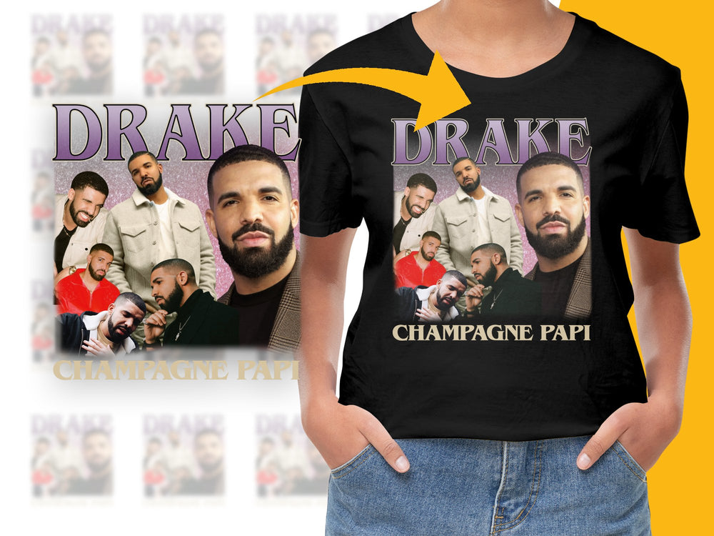 Drake Fan T-Shirt, Champagne Papi Album Photo Collage, Hip Hop Music Artist Tee, Unisex Graphic Shirt