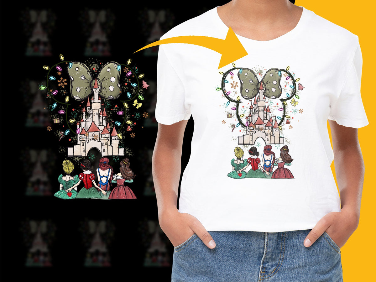 Kids Fairy Tale T-Shirt, Princess and Castle Graphic Tee, Colorful Cotton Shirt for Children, Magical Illustration Top