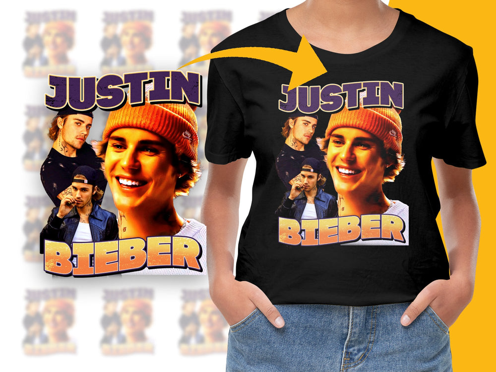 Justin Bieber Vintage Style Graphic Tee, 90s Retro Pop Star T-Shirt, Unisex Fan Merchandise