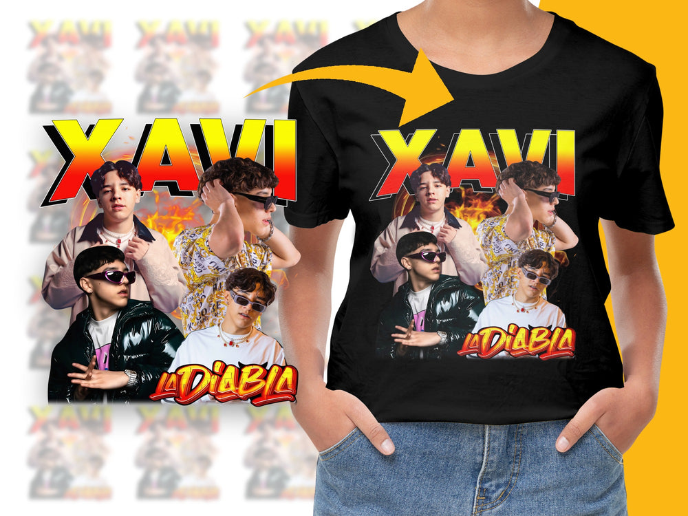 Xavi Band Graphic T-Shirt, Trendy Music Pop Culture Tee, Stylish Summer Concert Shirt