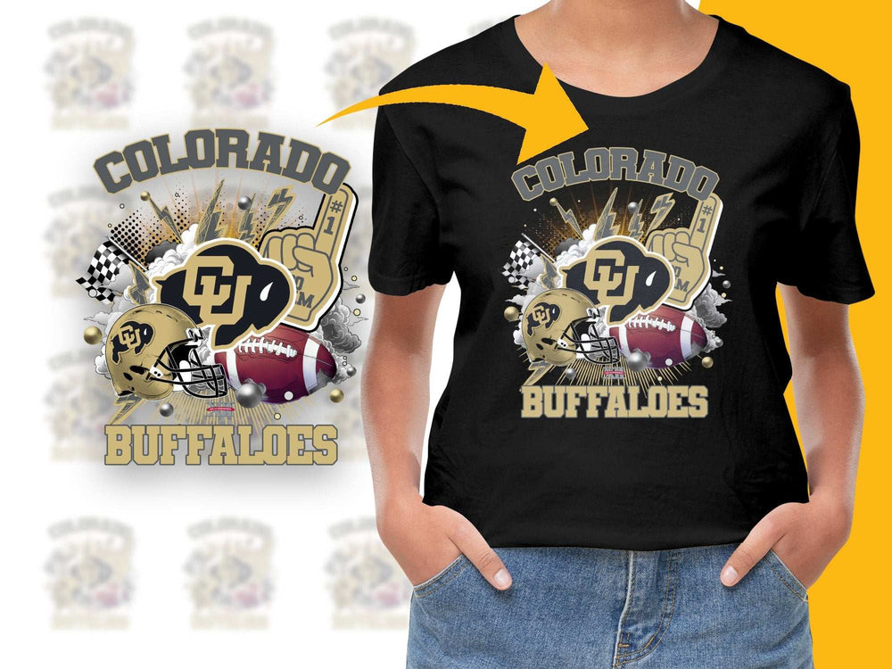Colorado Buffaloes T-Shirt, Vintage College Football Graphic Tee, Sports Fan Apparel, Black Cotton Shirt