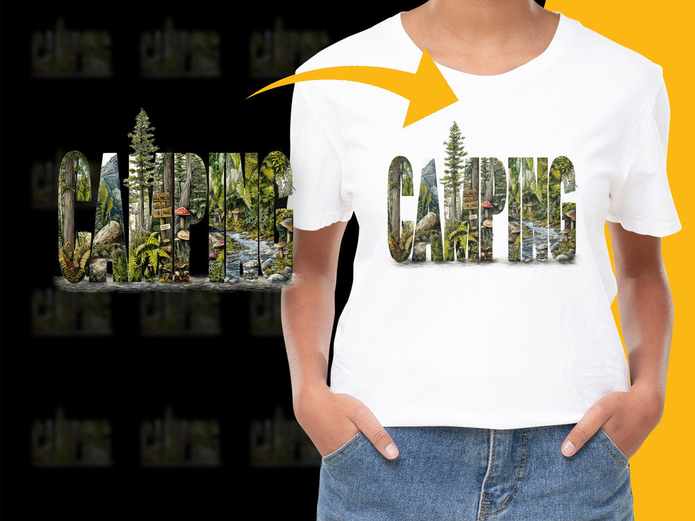 Outdoor Camping Graphic T-Shirt, Nature Lover White Tee, Unisex Forest Print Top, Summer Hiking Clothes