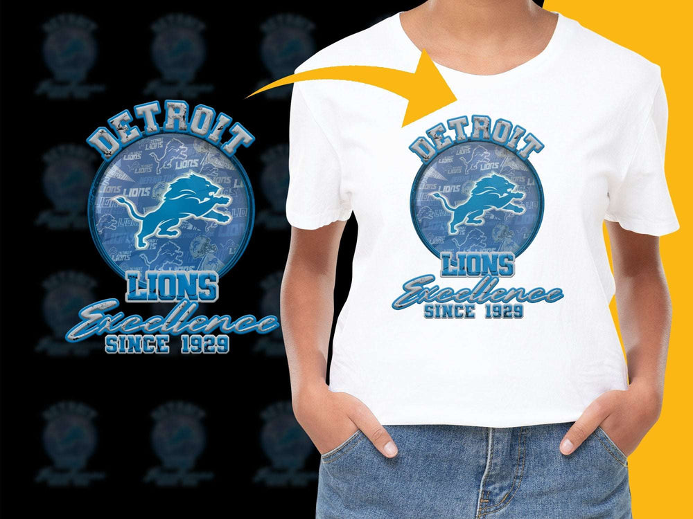 Detroit Lions T-Shirt, Excellence Since 1929 Graphic Tee, Vintage Sports Apparel, Football Fan Gift, Casual Summer Top, Unisex Clothing