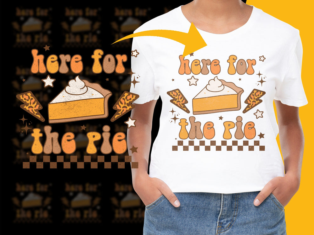 Thanksgiving Pie T-Shirt, Funny Fall Dessert Graphic Tee, Pumpkin Pie Holiday Shirt, Unisex Adult Clothing