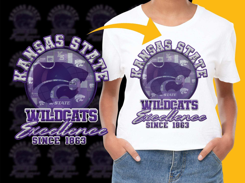Kansas State Wildcats T-Shirt, Excellence Since 1863, College Fan Apparel, Purple and White Graphic Tee