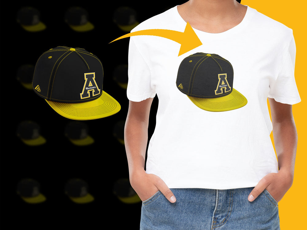 Custom 'A' Letter Baseball Cap, Yellow and Black Snapback Hat, Unisex Adjustable Sports Cap