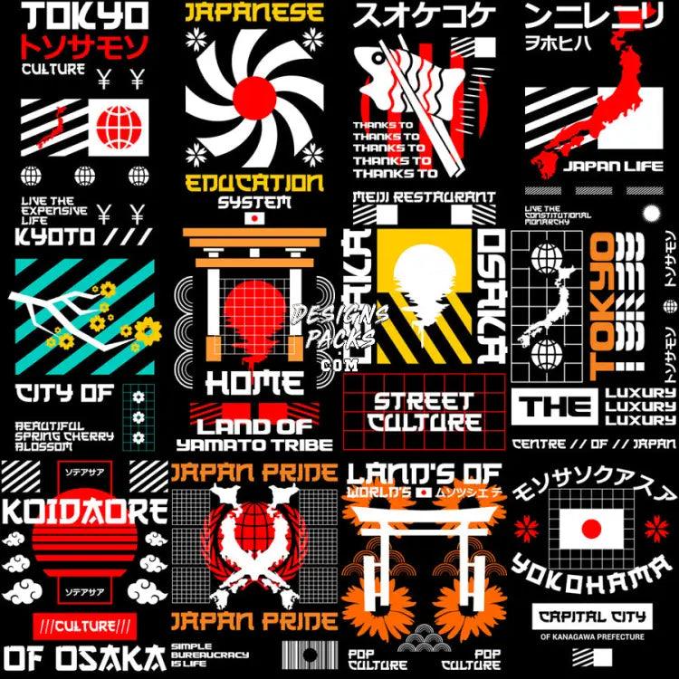 48 Japan Streetwear Designs Bundle Png Svg Eps
