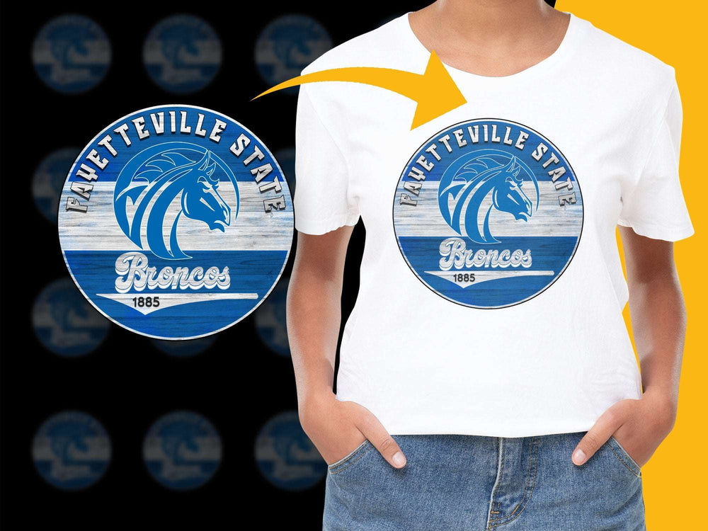 Fayetteville State Broncos T-Shirt, Vintage Logo, College Apparel, 1885, Unisex White Tee