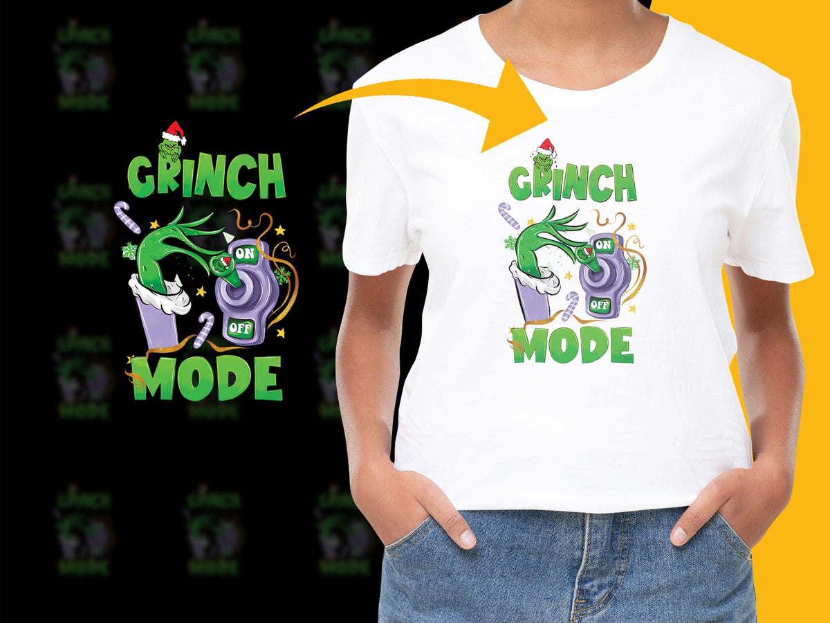 Grinch Mode Christmas T-Shirt, Funny Holiday Graphic Tee, Festive Unisex Shirt for All Ages