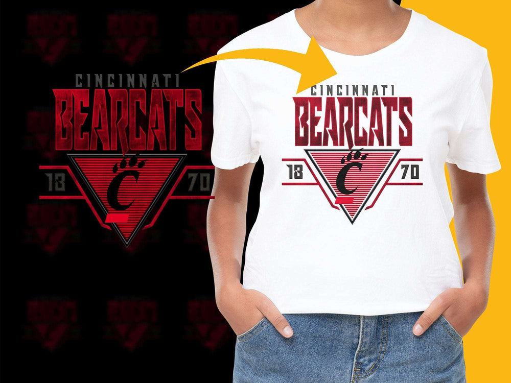 Cincinnati Bearcats T-Shirt, Women's White Graphic Tee, College Sports Apparel, Gift for Students
