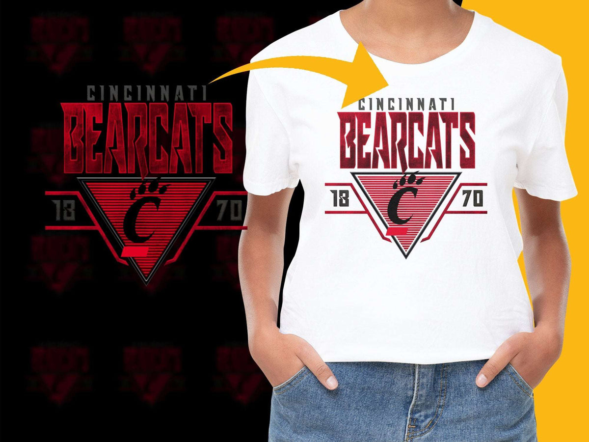 Cincinnati Bearcats T-Shirt, Women's White Graphic Tee, College Sports Apparel, Gift for Students