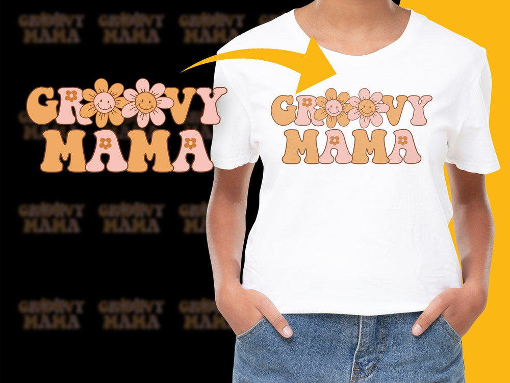 Groovy Mama T-Shirt Vintage Retro Style Mother's Day Gift Idea Trendy Mom Tee