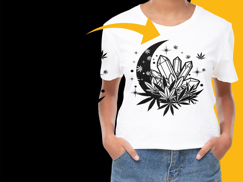 Men's Graphic T-Shirt White Cannabis Leaf Design Casual Streetwear Cotton Tee