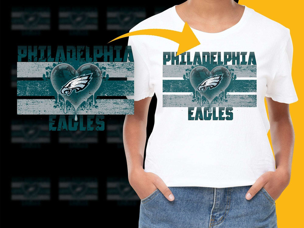 Philadelphia Eagles T-Shirt Vintage Distressed Logo Graphic Tee Sports Fan Apparel NFL Team
