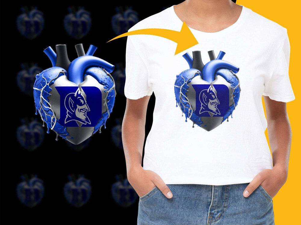 Graphic T-Shirt with Blue Wolf Heart Design, Unisex Casual Wear, Stylish Streetwear Tee