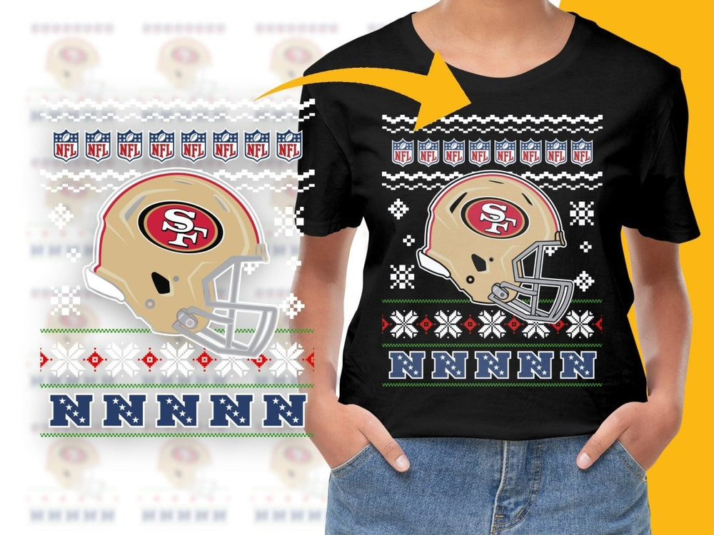 49ers Christmas Ugly Sweater Design NFL PNG File - Teepew